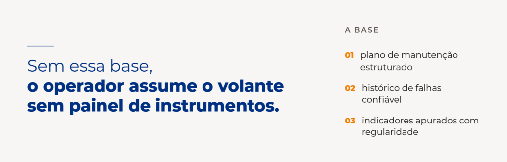 Sem essa base, o operador assume o volante sem painel de instrumentos.